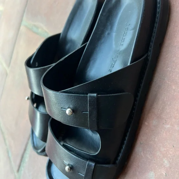 Jenni Kayne Double Strap Black Sandals - Picture 14 of 16